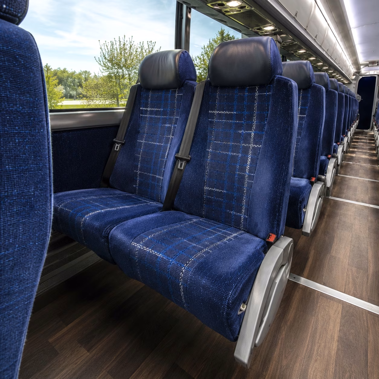 56 passenger charter bus inside