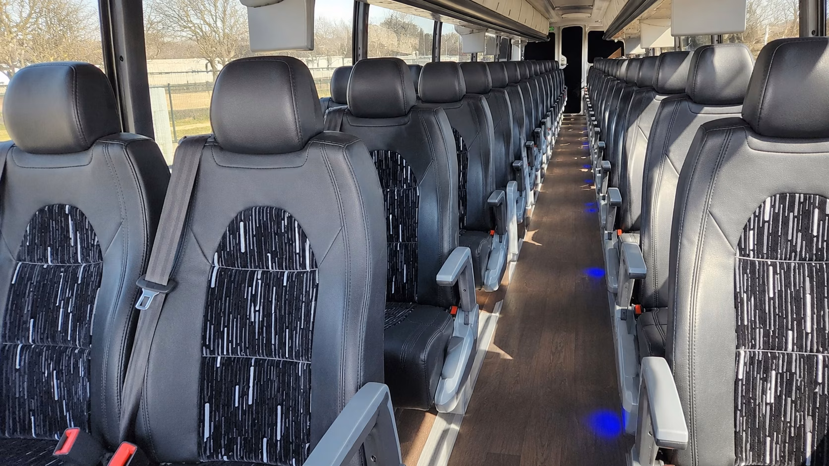 billings charter bus interior